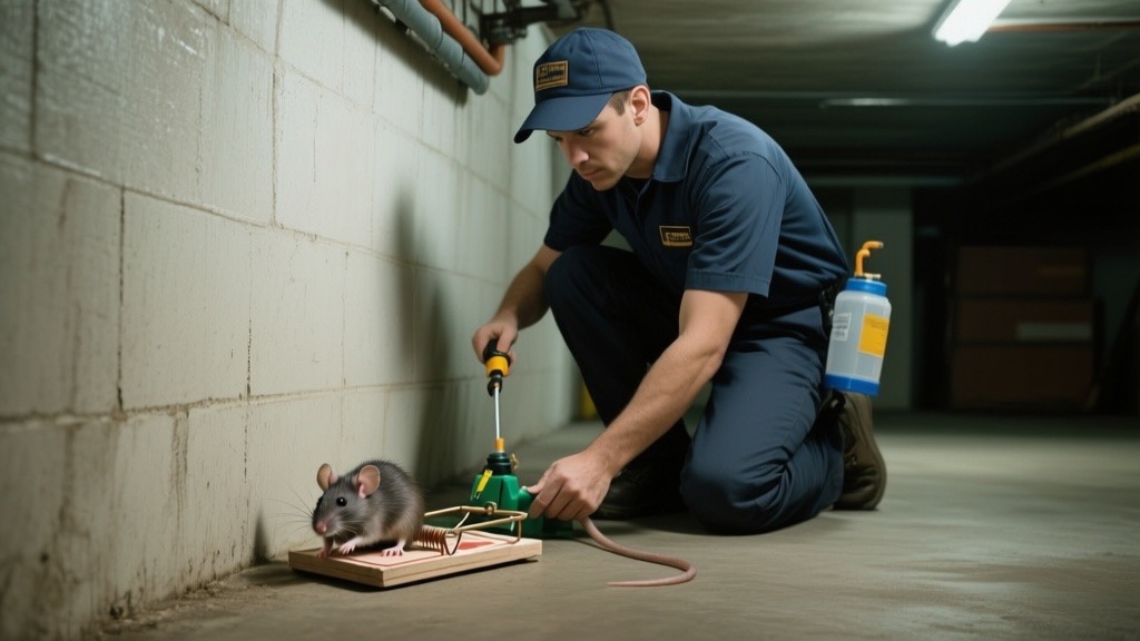 Licensed pest control technician inspecting a Stillwater home
